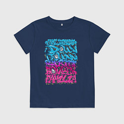 Футболка хлопковая детская Фальшивый уличный бомбист, цвет: тёмно-синий
