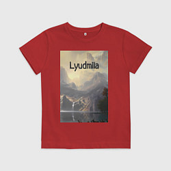 Футболка хлопковая детская Lyudmila горная долина, цвет: красный