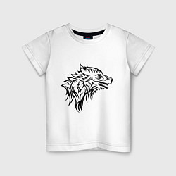 Футболка хлопковая детская Злой волк, цвет: белый