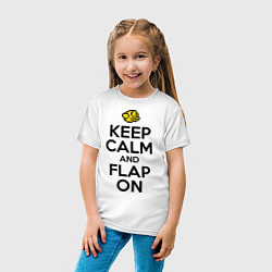 Футболка хлопковая детская Keep Calm & Flap On, цвет: белый — фото 2