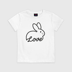 Футболка хлопковая детская Bunny lover, цвет: белый
