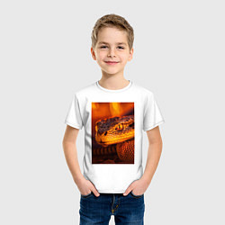 Футболка хлопковая детская Огненная змея, цвет: белый — фото 2