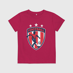 Футболка хлопковая детская Stars football, цвет: маджента