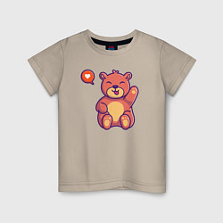 Футболка хлопковая детская Lovely bear, цвет: миндальный