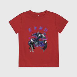 Футболка хлопковая детская Клинок рассекающий демонов Enmu, цвет: красный