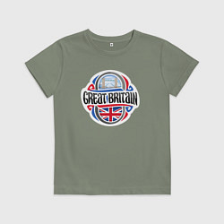 Футболка хлопковая детская Great Britain, цвет: авокадо