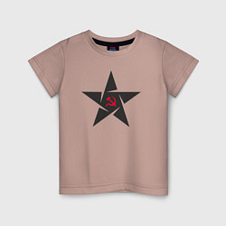 Футболка хлопковая детская Black star USSR, цвет: пыльно-розовый