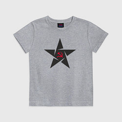 Футболка хлопковая детская Black star USSR, цвет: меланж