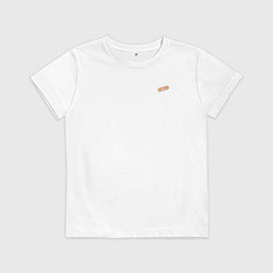 Футболка хлопковая детская Я в порядке пластырь с надписью, цвет: белый