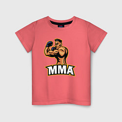 Футболка хлопковая детская Fighter MMA, цвет: коралловый