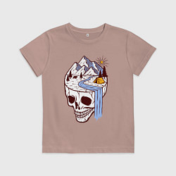 Футболка хлопковая детская Dead camper, цвет: пыльно-розовый
