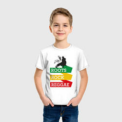 Футболка хлопковая детская Корни регги, цвет: белый — фото 2