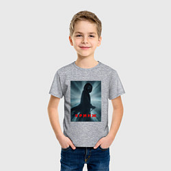 Футболка хлопковая детская Крик мем, цвет: меланж — фото 2