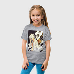 Футболка хлопковая детская Ван-Пис Луффи джойбой, цвет: меланж — фото 2