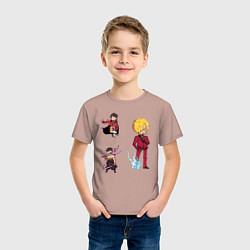 Футболка хлопковая детская Ван-Пис Санджи Зоро, цвет: пыльно-розовый — фото 2