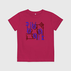 Детская футболка Абстракция красно-синих линий