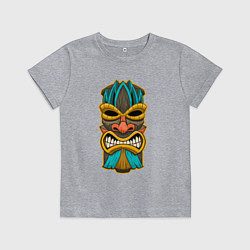 Футболка хлопковая детская Африка маска, цвет: меланж