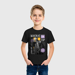 Футболка хлопковая детская Stray kids Maknae on top IN, цвет: черный — фото 2