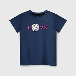 Футболка хлопковая детская Love volley, цвет: тёмно-синий