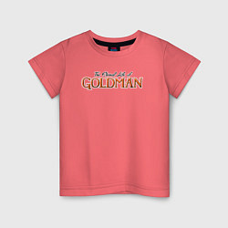 Футболка хлопковая детская The eternal life of goldman logotype, цвет: коралловый