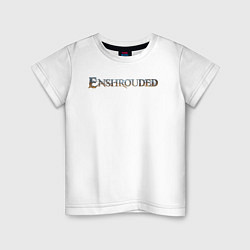 Футболка хлопковая детская Enshrouded logo, цвет: белый