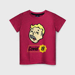 Футболка хлопковая детская Vault boy - covid 19, цвет: маджента