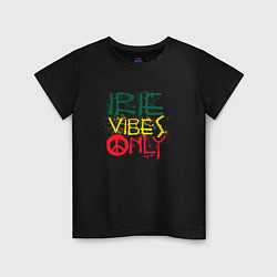 Футболка хлопковая детская Irie vibes only, цвет: черный