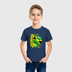 Футболка хлопковая детская Jamaica smile, цвет: тёмно-синий — фото 2