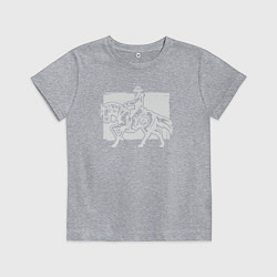 Футболка хлопковая детская Ковбой на лошади, цвет: меланж