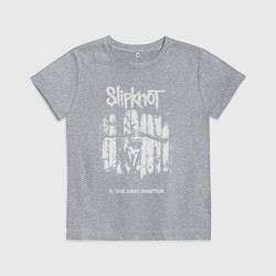 Футболка хлопковая детская Slipknot - skeleton girl, цвет: меланж