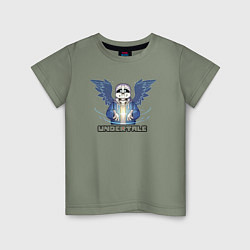 Футболка хлопковая детская Undertale Санс, цвет: авокадо