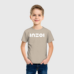 Футболка хлопковая детская Inzoi logo, цвет: миндальный — фото 2