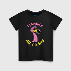 Футболка хлопковая детская Flamingo all the way, цвет: черный