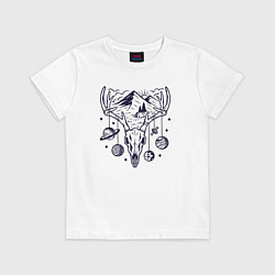 Футболка хлопковая детская Space deer, цвет: белый