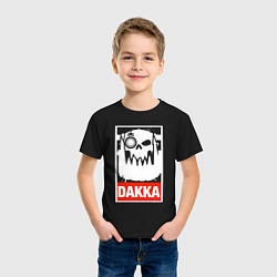 Футболка хлопковая детская Warhammer Dakka, цвет: черный — фото 2