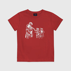 Футболка хлопковая детская Поколения мотоциклистов, цвет: красный