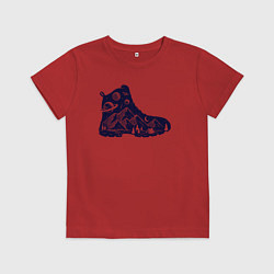 Футболка хлопковая детская Космический путник, цвет: красный