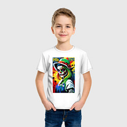 Футболка хлопковая детская Girl witch - pop art, цвет: белый — фото 2