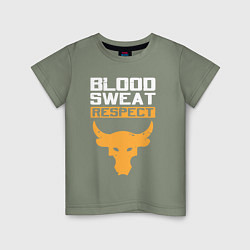 Футболка хлопковая детская Blood sweet respect logo, цвет: авокадо