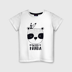 Футболка хлопковая детская Wild panda, цвет: белый