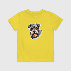 Футболка хлопковая детская Классный цвергшнауцер, цвет: желтый