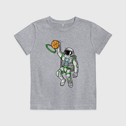 Футболка хлопковая детская Космический баскет, цвет: меланж