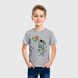 Футболка хлопковая детская Космический баскет, цвет: меланж — фото 2