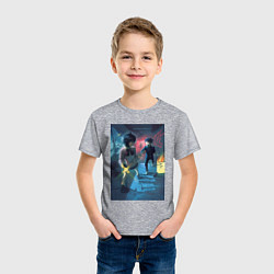 Футболка хлопковая детская Дандадан: Момо Аясэ, цвет: меланж — фото 2