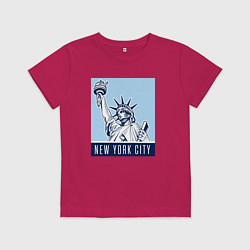 Футболка хлопковая детская New York style, цвет: маджента