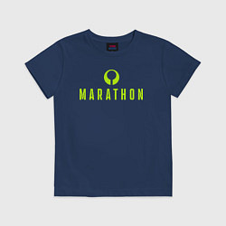Футболка хлопковая детская Marathon logo, цвет: тёмно-синий