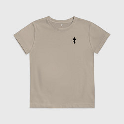 Детская футболка Мы русские с нами Бог малый крест черный