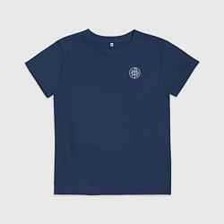 Футболка хлопковая детская Мы русские с нами Бог малый КЦК белый, цвет: тёмно-синий