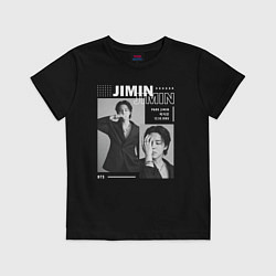 Футболка хлопковая детская Park Jimin bts, цвет: черный