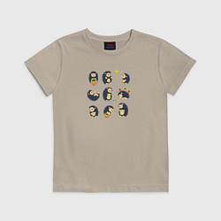 Футболка хлопковая детская Милый малыш ежик, цвет: миндальный